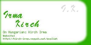 irma kirch business card